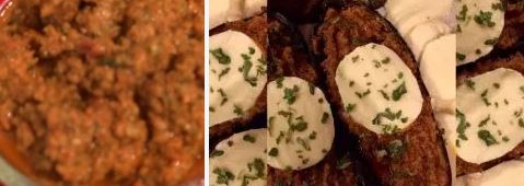 Recipe Aubergine Melts with Mozzarella Cheese and Tapenade