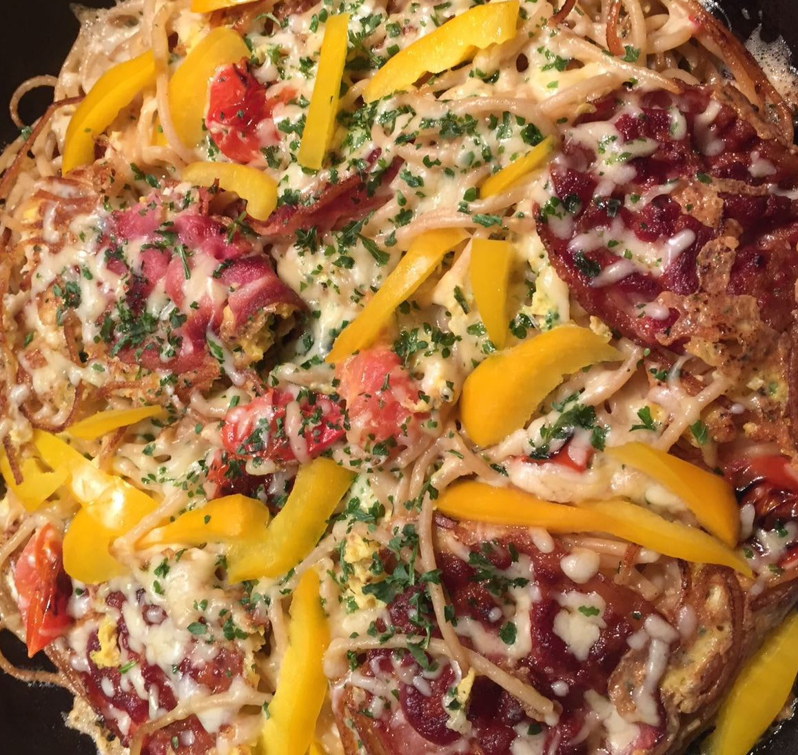 Spinach Spagetti Fritatta