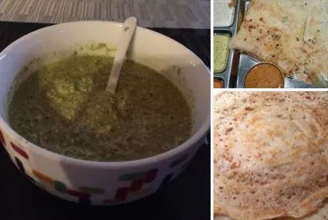 Parsley Chutney Rava Dosa Recipe