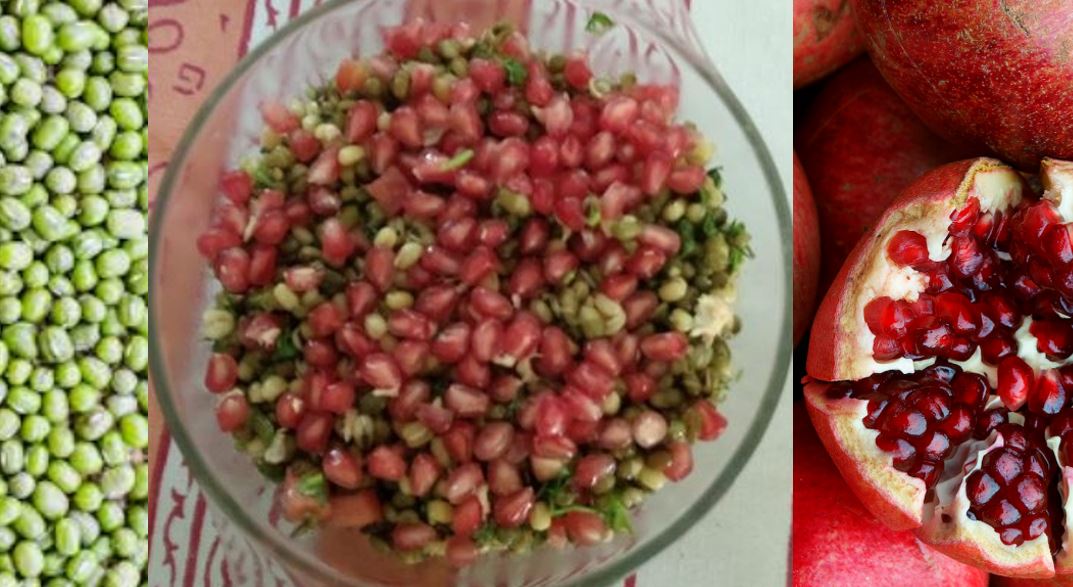 Pomegranate Lentil Sprout Salad