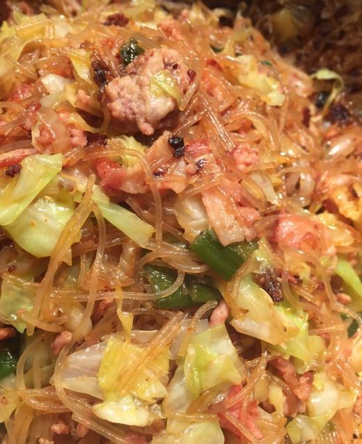 Glass Noodles with Shredded Cabbage Mince Meat Recipe